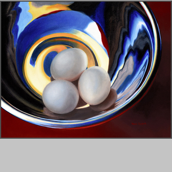 Eggs In Silver Bowl - Nance Danforth Paintings